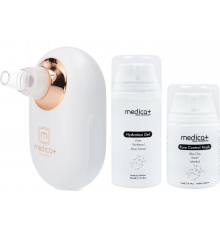 Набір Вакуумний очищувач шкіри та пор SKINCLEANER 7.0 + Гідратуючий гель Hydration Gel + Порозвужувальна маска для обличчя Pore Control Mask