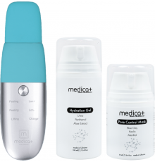 Набір Ультразвуковий скрабер для шкіри обличчя Vibroskin 8.0 + Гідратуючий гель Hydration Gel + Порозвужувальна маска для обличчя Pore Control Mask (Japan)