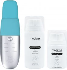 Набір Ультразвуковий скрабер для шкіри обличчя Vibroskin 8.0 + Гідратуючий гель Hydration Gel + Заспокійлива маска для обличчя Soothing Mask (Japan)