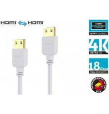 Кабель PI0501-010 HDMI Cable - PureInstall - Slim 1,00m - White