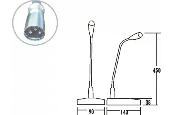 ITC T-511C Конденсаторний настільний мікрофон на гнучкій шиї з фантомним живленням