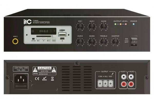 ITC T-B60 Мікшуючий підсилювач RMS60W з USB/SD