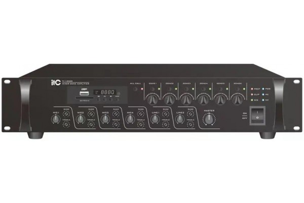TI-1206S Мікшируючий підсилювач RMS120W, 6 зон с USB/SD/FM TUNER/Bluetooth з контролем кожної зони