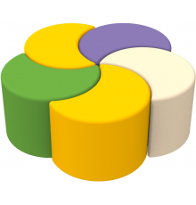 Комплект дитячих пуфів Веселка KIDIGO