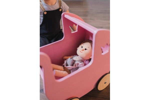Дитяча коляска для ляльок рожева