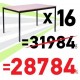 Стіл Турін розбірний (1187х600х750H) чорний графіт/Дуб Сонома (упаковка 16 шт)