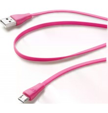 Дата кабель Cellular Line microUSB 1m pink (USBDATACMICROUSBP)