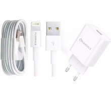 МЗП FLORENCE 1USB 2A + Lightning cable white (FL-1020-WL)