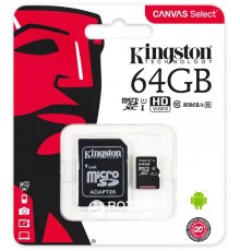 Kingston MicroSDXC 64GB UHS-I A1 (Class 10)+SD adapter