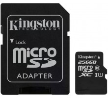 Kingston MicroSDXC 256GB UHS-I A1 (Class 10)+SD adapter