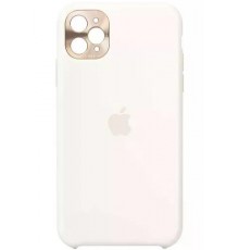 Накладка Silicone Case High Copy iPhone 11 Pro Max (With Metal Frame Camera Lens Protection) Antique White