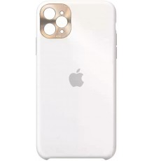 Накладка Silicone Case High Copy iPhone 11 Pro Max (With Metal Frame Camera Lens Protection) White
