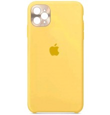 Накладка Silicone Case High Copy iPhone 11 Pro Max (With Metal Frame Camera Lens Protection) Yellow