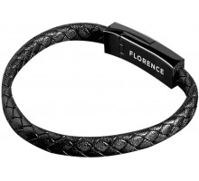 Дата кабель FLORENCE Bracelet microUSB 0.2m 3A Black (FL-2207-KM)