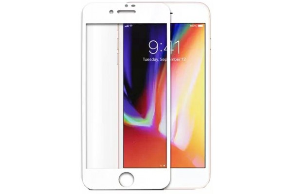 Захисне скло 5D Premium iPhone 6/6S + сетка на динамик White