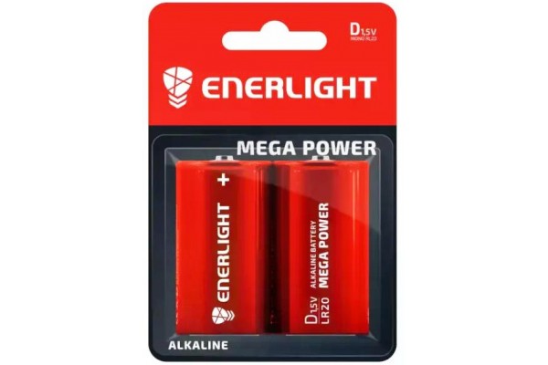 Батарейка ENERLIGHT MEGA POWER LR20 2 шт/уп