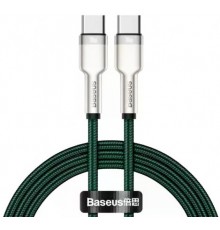 Дата кабель BASEUS Cafule Metal CATJK-C06 Type-C to Type-C 100W 1m 5A Green