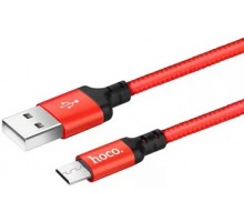 Дата кабель HOCO X14 microUSB 1m 2A Black Red