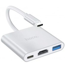 USB hub HOCO HB14 USB-C to USB3.0 + HDMI + PD silver