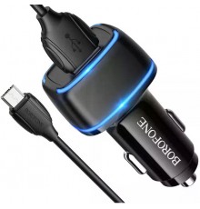 АЗП BOROFONE BZ14 2USB 2.4A + microUSB cable Black