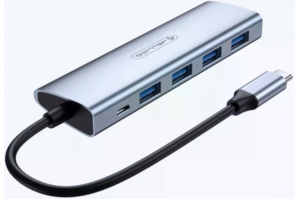 USB hub Jellico HU-51 USB-C to USB3.0*4 + MicroUSB Grey