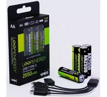 Ак. Verico Loop Energy AA USB Type-C 1700mAh Li-ion 4шт./уп.