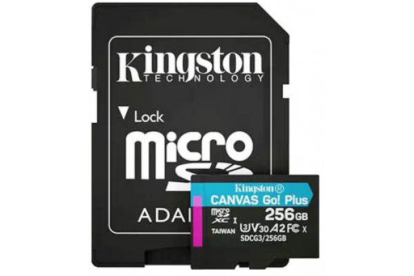 Kingston MicroSDXC 256GB UHS-I U3 A2 V30 (Class 10)+SD adapter