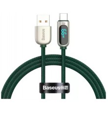 Дата кабель BASEUS Display CASX020006 Fast Charging Type-C 1m 66W Green