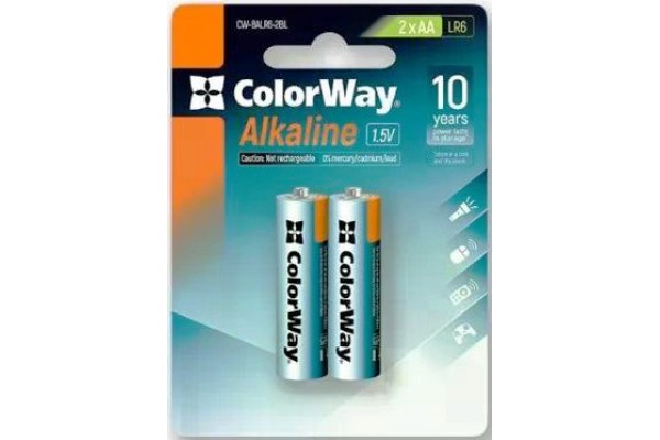 Батарейка ColorWay Alkaline Power LR06 2шт./уп.