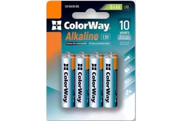Батарейка ColorWay Alkaline Power LR06 8шт./уп.