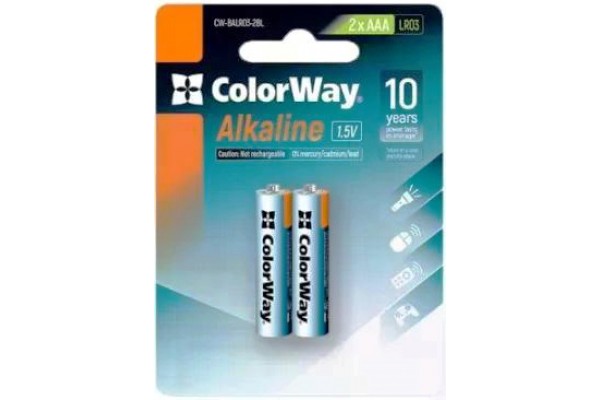 Батарейка ColorWay Alkaline Power LR03 2шт./уп.