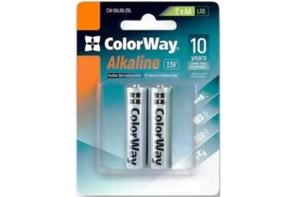Батарейка ColorWay Alkaline Power LR20 2шт./уп.