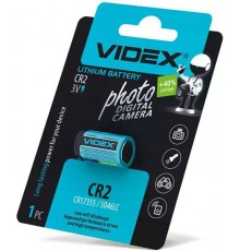 Батарейка літієва Videx CR2 1pc BLISTER CARD (20/200)