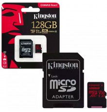 Kingston MicroSDXC 128GB UHS-I A1 (Class 10)+SD adapter