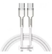Дата кабель BASEUS Cafule Metal CATJK-C02 Type-C to Type-C 100W 1m 5A White