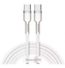Дата кабель BASEUS Cafule Metal CATJK-D02 Type-C to Type-C 100W 2m 5A White
