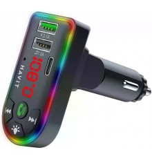 FM-модулятор HAVIT HV-FM813BT 2USB+USB-C RGB Black