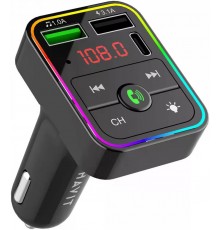 FM-модулятор HAVIT HV-FM812BT 2USB+USB-C RGB Black