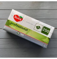 Серветки Ruta Professional 33х33см 2шар білі 1/4 (250шт/уп|4уп/ящ)