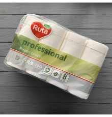 Рушники паперові Ruta Professional 2шар білі (8рул/уп)
