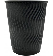 Стакан гофра Double Black 350мл (25шт/уп|24уп/ящ) 90мм UMGBB350