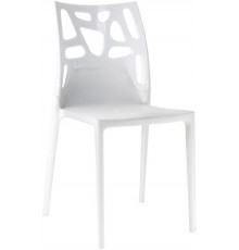 Стілець Papatya Ego-Rock біле сидіння, верх білий