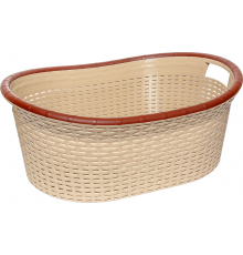 Кошик для білизни овальний під ротанг 25 л кремовий