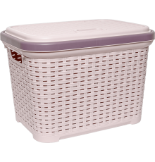 Кошик для білизни під ротанг 20 л пудровий
