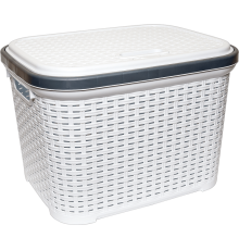 Кошик для білизни під ротанг 20 л білий