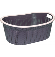 Кошик для білизни овальний під ротанг 25 л фіолетовий