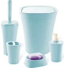 Набір для ванної кімнати Planet Papillon 5 предметів сіро-блакитний Уцінка