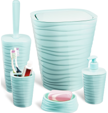 Набір для ванної кімнати Planet Welle 5 предметів сіро-блакитний