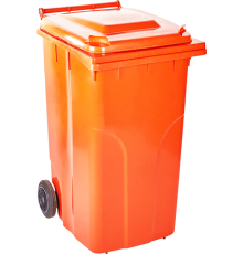 Бак для сміття на колесах з ручкою 240 л помаранчевий