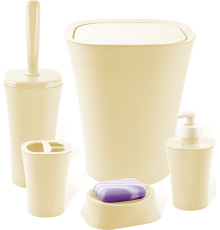 Набір для ванної кімнати Planet Papillon 5 предметів кремовий Уцінка